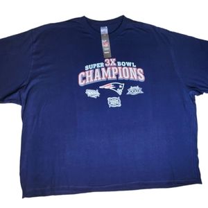 Reebok NFL Apparel‎ New England Patriots 3x Super Bowl Champs Shirt Big 8XL NWT
